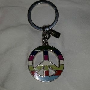 Coach Peace Sign Keychain